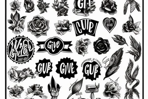 Never give up tattoo idea