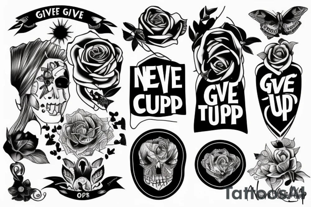 Never give up tattoo idea