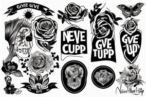 Never give up tattoo idea