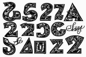Letters JR that has the number 21 inside it tattoo idea
