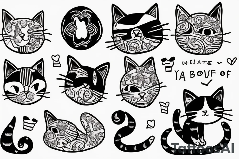 a cat with self love tattoo idea