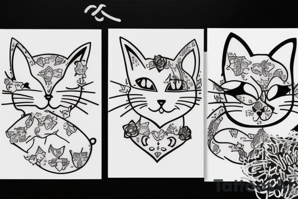 a cat with self love tattoo idea