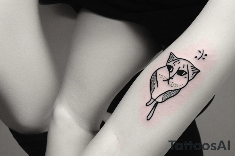 a cat with self love tattoo idea