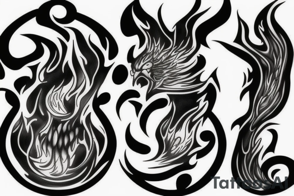 angry, faith, god, flames tattoo idea