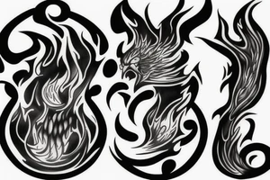 angry, faith, god, flames tattoo idea