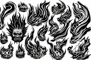 angry, faith, god, flames tattoo idea