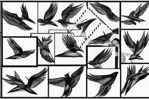 Linear Swallow tattoo idea