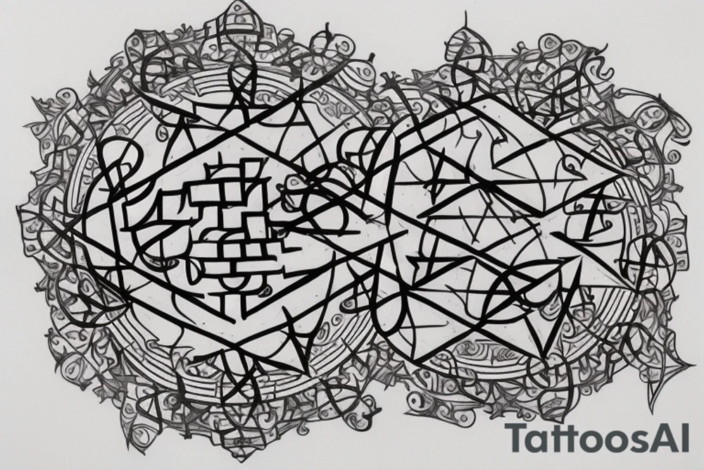 Mendala or sacred geometry style .Symbols of cruscifiction, nails, thorns, colors red, black, green, white. Hearts, month of September tattoo idea