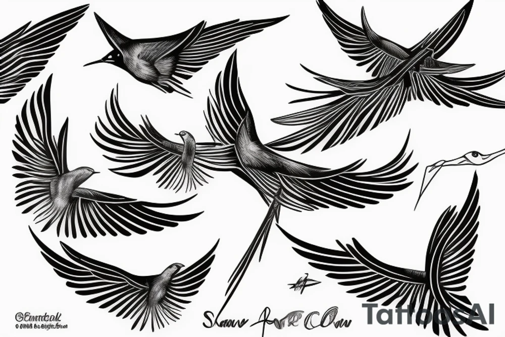 Linear Swallow tattoo idea