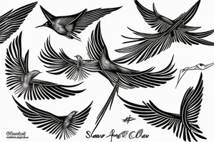 Linear Swallow tattoo idea