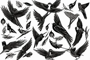 Linear Swallow tattoo idea