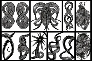 Linear Feniks with tangles tattoo idea