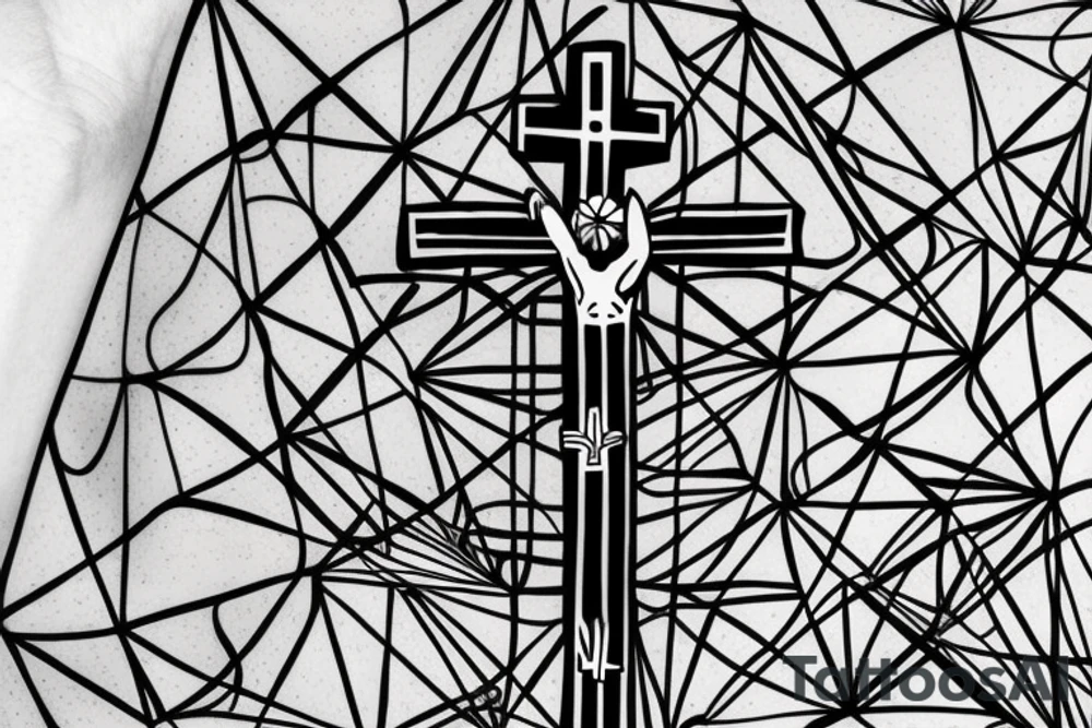 Mendala or sacred geometry style crucifiction tattoo idea