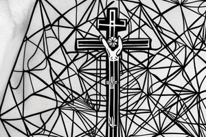 Mendala or sacred geometry style crucifiction tattoo idea