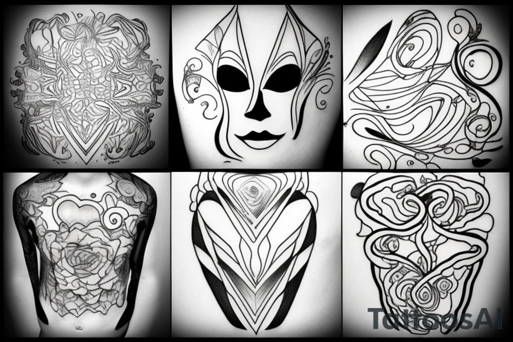 contour line tattoo idea