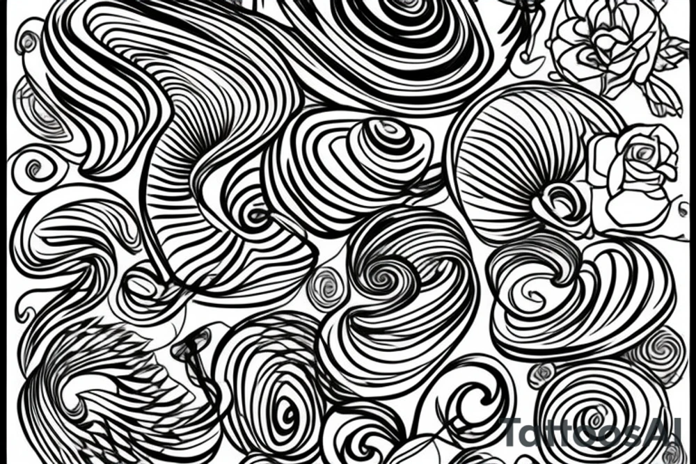 contour line tattoo idea