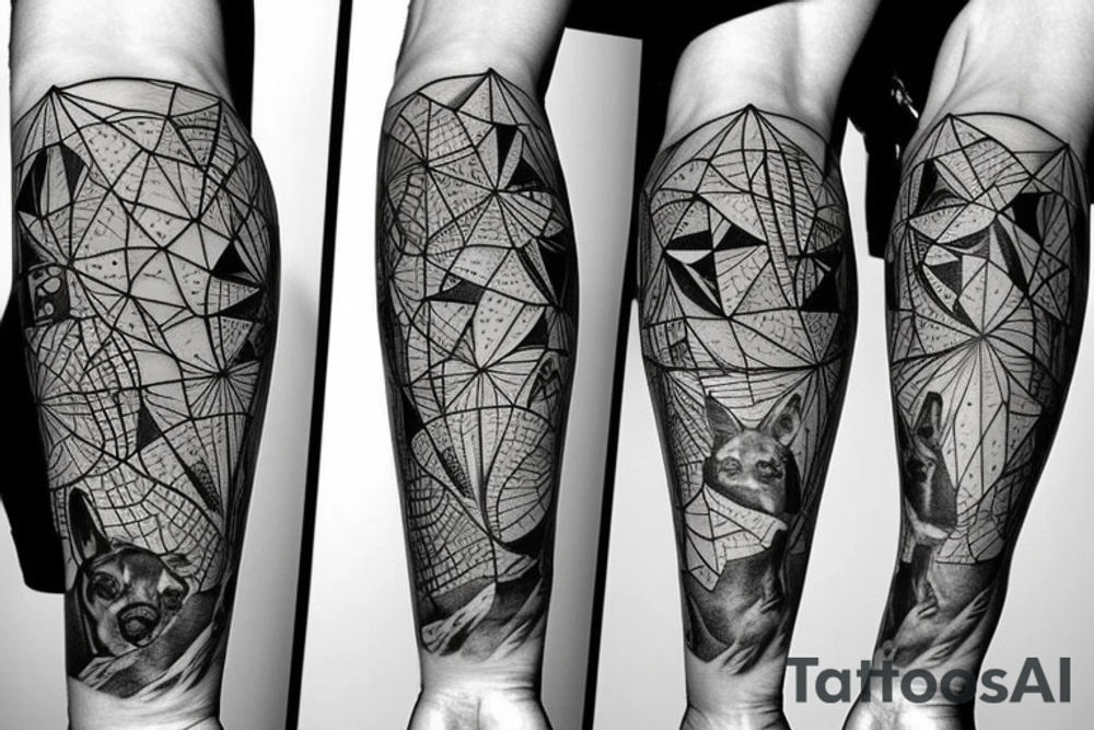 German shepherd and a map of Spain tattoo idea