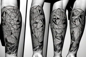 German shepherd and a map of Spain tattoo idea