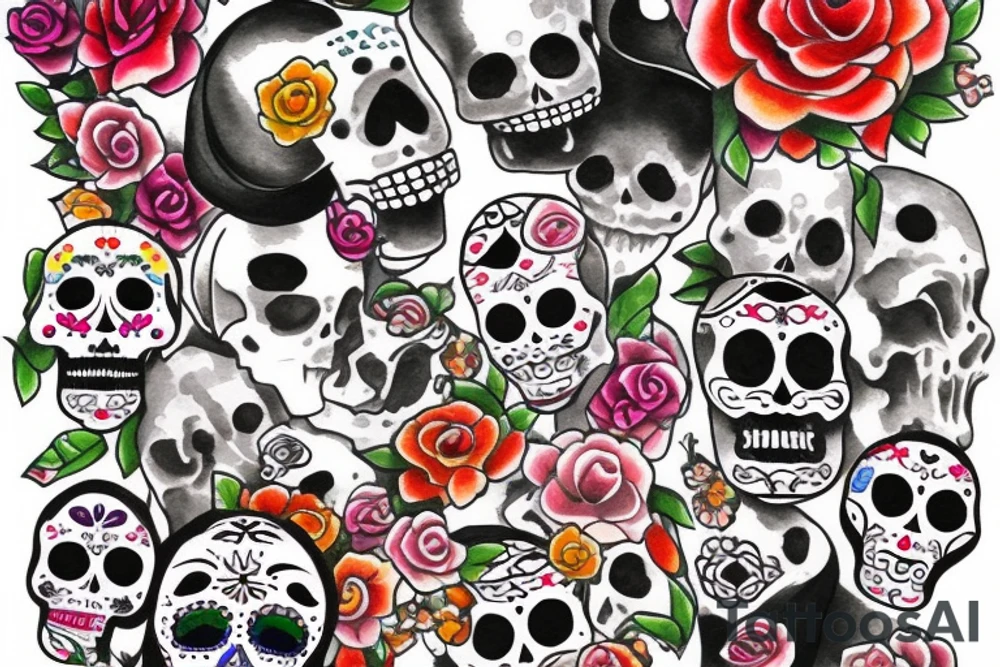 Dia de los muertos tattoo idea