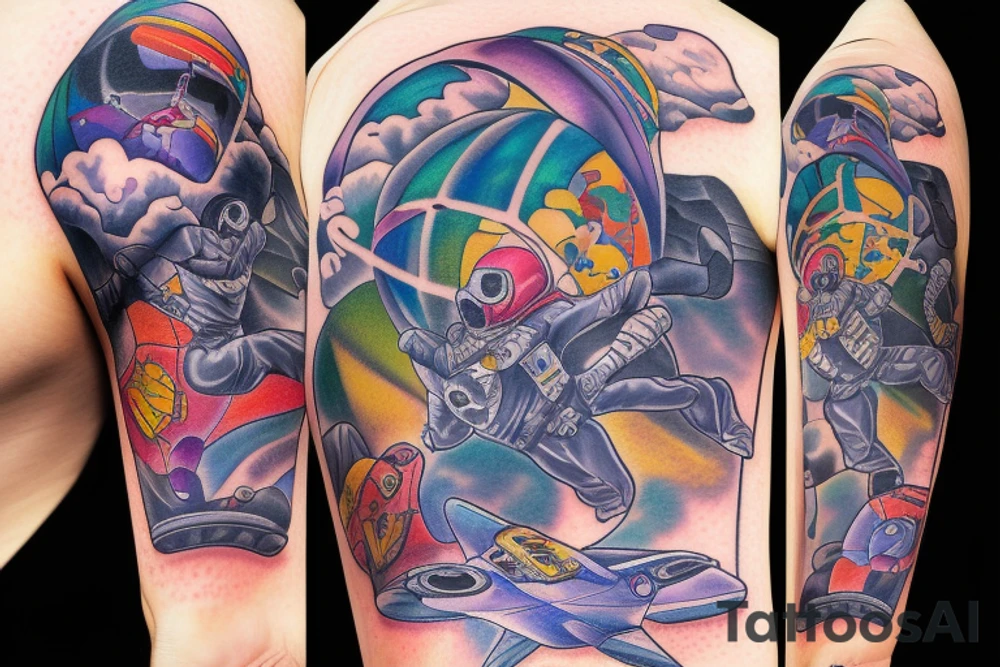 Skydiving parachute tattoo idea