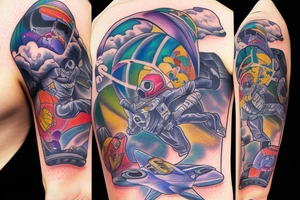 Skydiving parachute tattoo idea