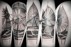 burning windmill tattoo idea