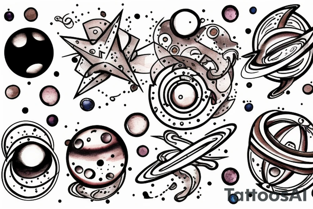 hourglass with space and planets leaking out tattoo idea