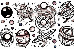 hourglass with space and planets leaking out tattoo idea