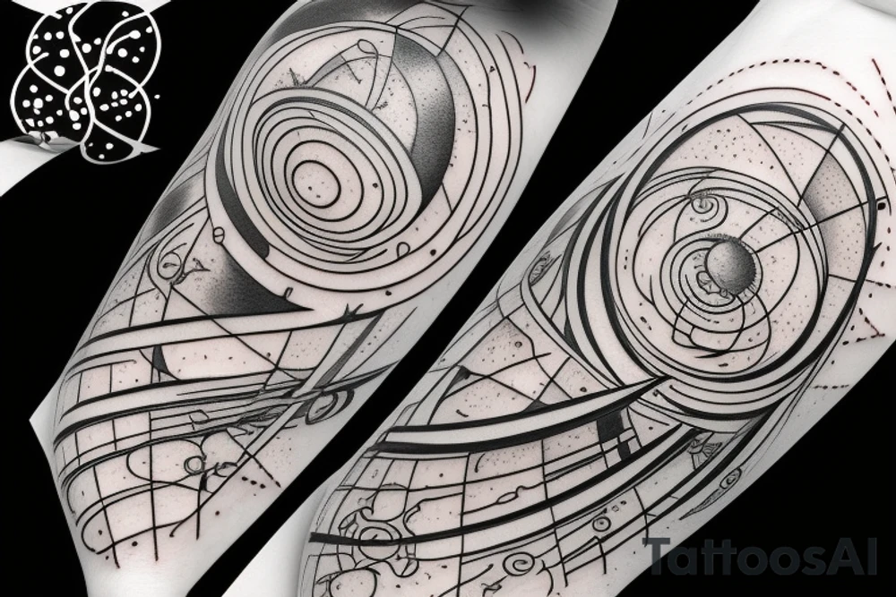 hourglass with space and planets leaking out tattoo idea