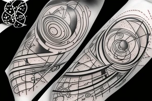hourglass with space and planets leaking out tattoo idea