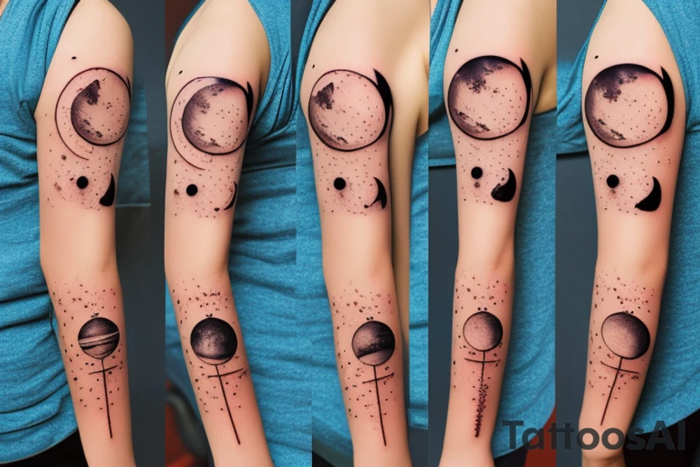 hourglass with space and planets leaking out tattoo idea