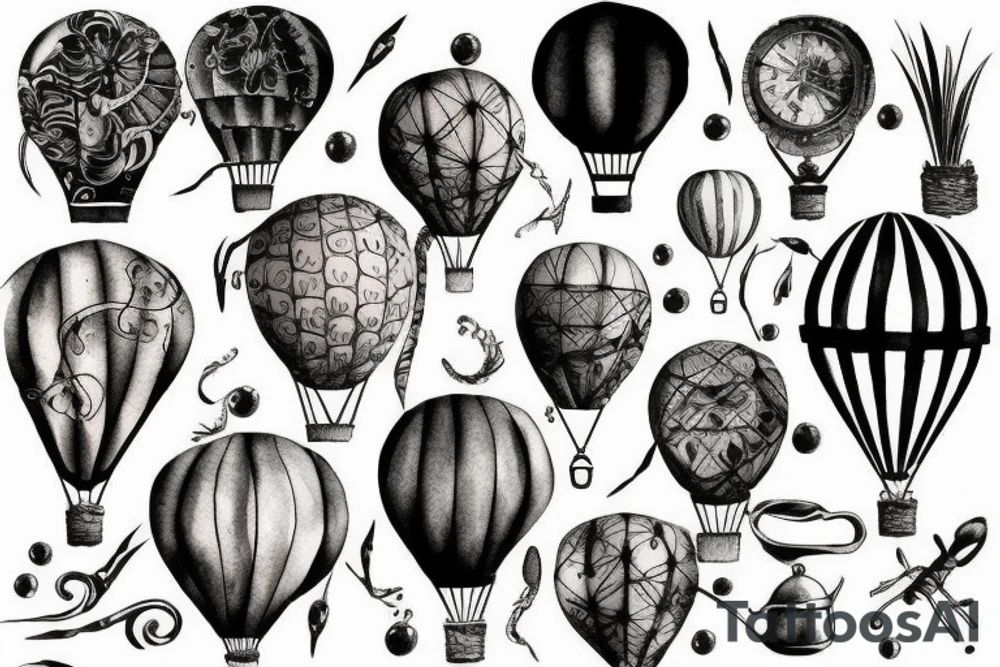 hot air balloon tattoo idea