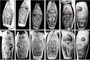 hot air balloon tattoo idea