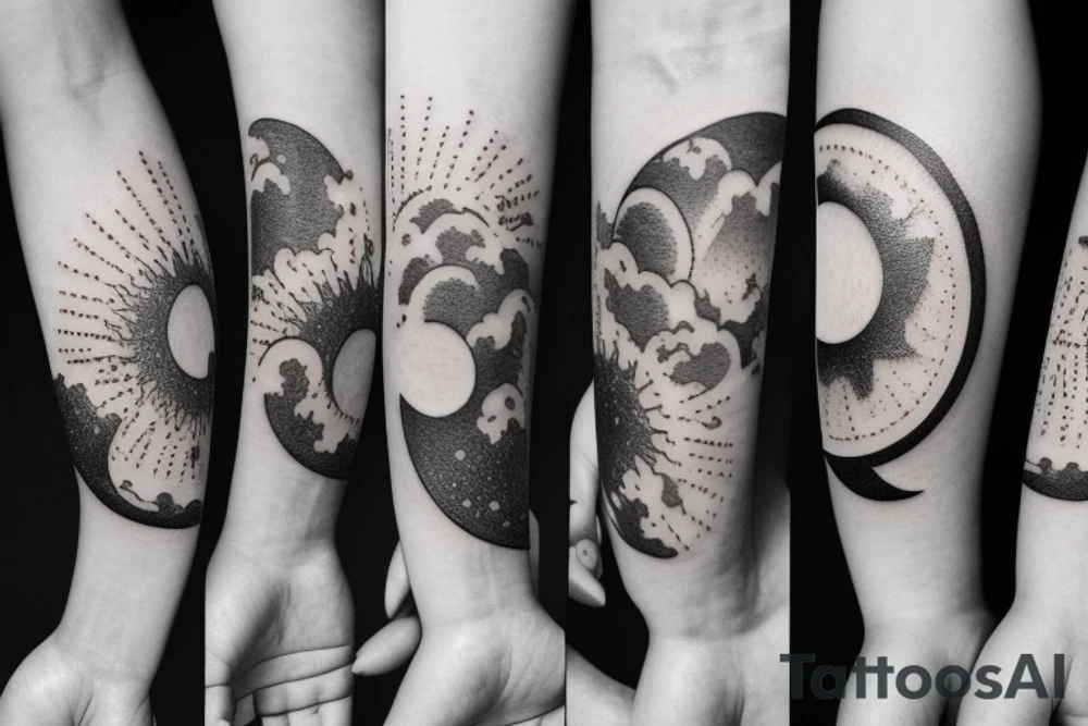 moon and sun tattoo idea