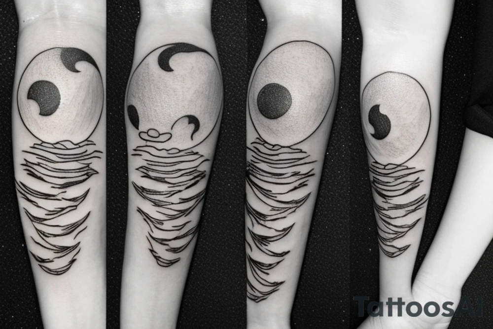 small tatoo of moon tattoo idea