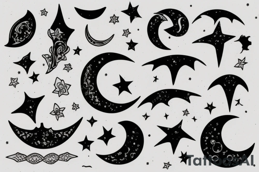 small tatoo of moon tattoo idea
