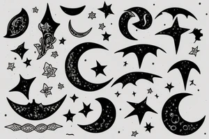 small tatoo of moon tattoo idea