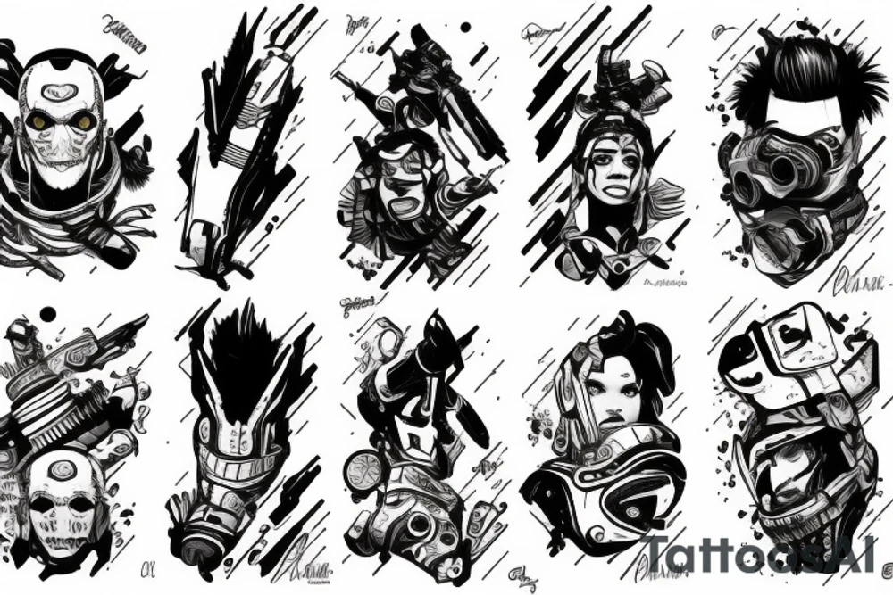 Octane from apex legends sleeve tattoo idea