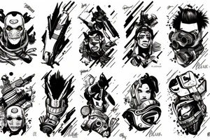 Octane from apex legends sleeve tattoo idea