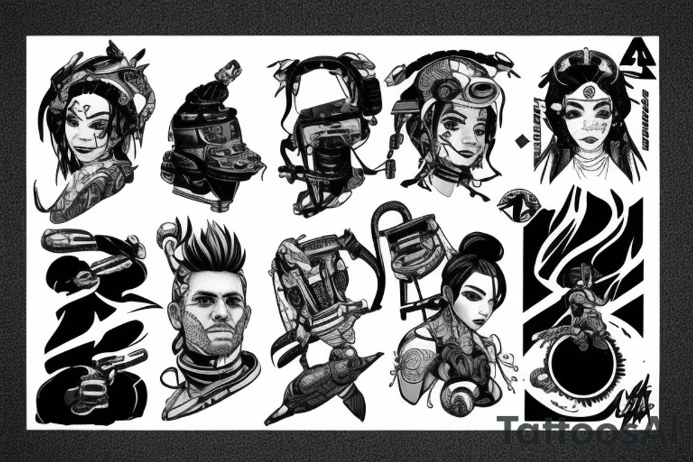 Octane from apex legends sleeve tattoo idea