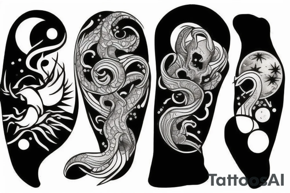 two tatooes. The first is the sun the second is the moon tattoo idea