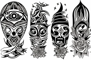 two tatooes. The first is the sun the second is the moon tattoo idea