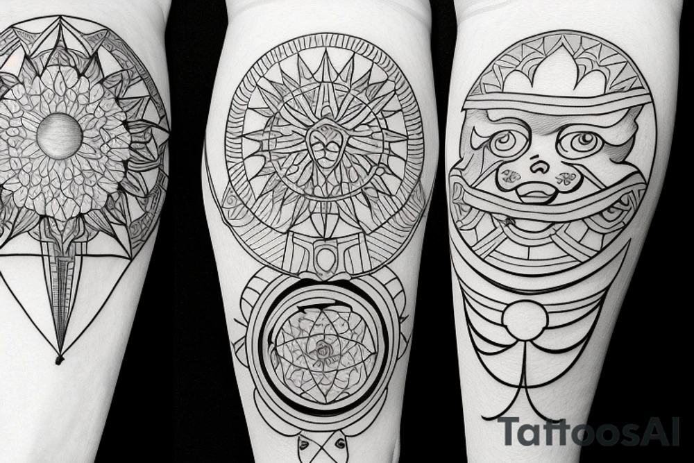 two tatooes. The first is the sun the second is the moon tattoo idea