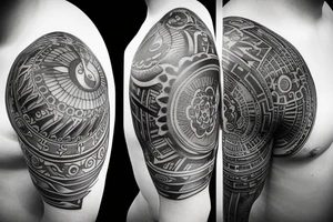 two tatooes. The first is the sun the second is the moon tattoo idea