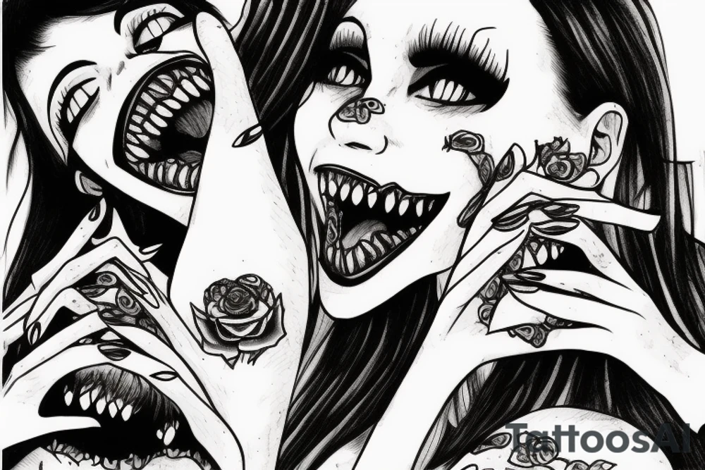 Vampire eating pomegranate tattoo idea