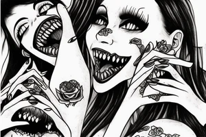 Vampire eating pomegranate tattoo idea