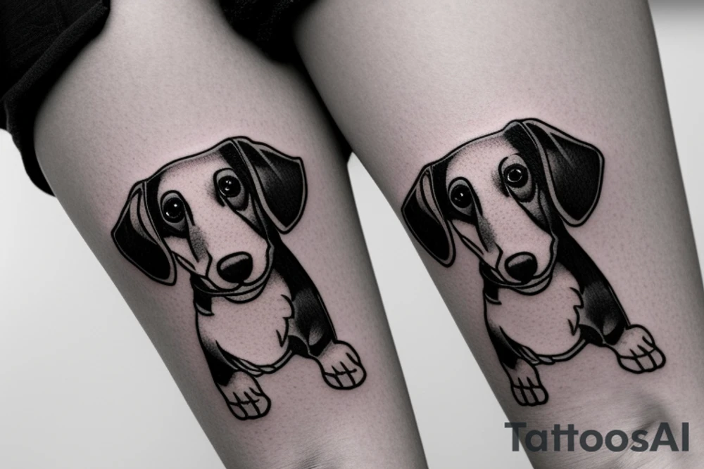 cute dachshund tattoo idea