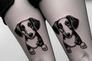 cute dachshund tattoo idea