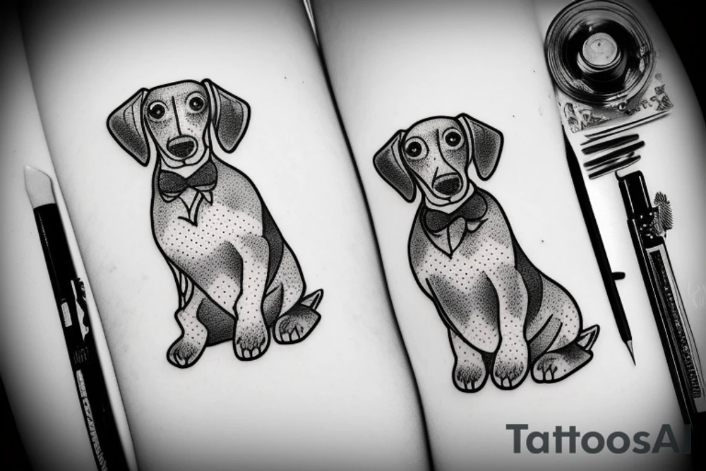 cute dachshund tattoo idea
