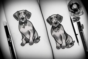 cute dachshund tattoo idea
